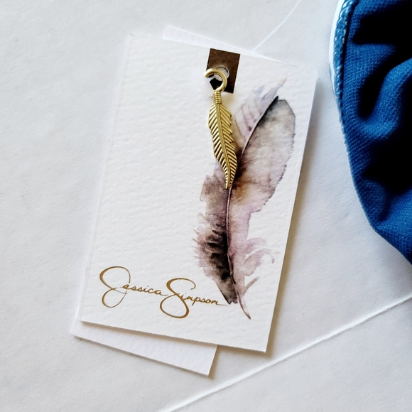 Jessica Simpson one piece swimsuit size M blue print side ruching v neck NWT - Picture 14 of 14